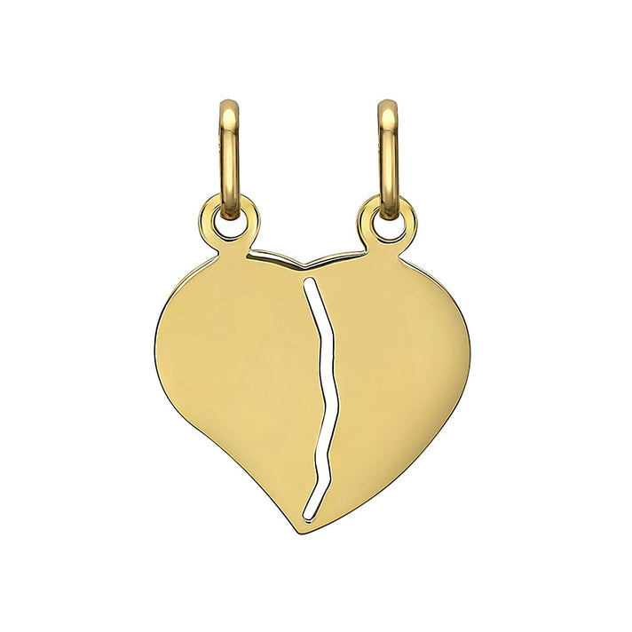 9K Yellow Gold 17.6mm X 24.7mm Separable Heart Pendants 7188752 1