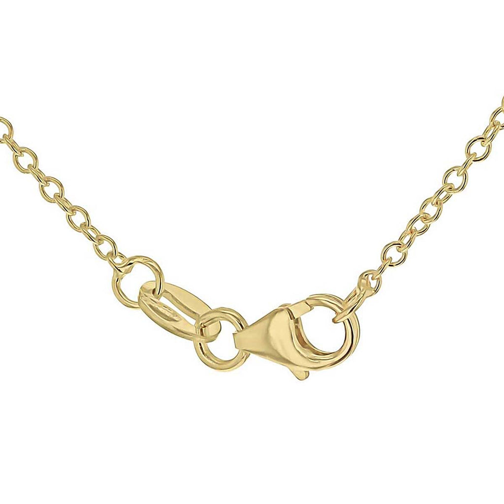 9K Yellow Gold 17.8mm Diamond Cut Ring Adjustable Necklace 18 Inch
