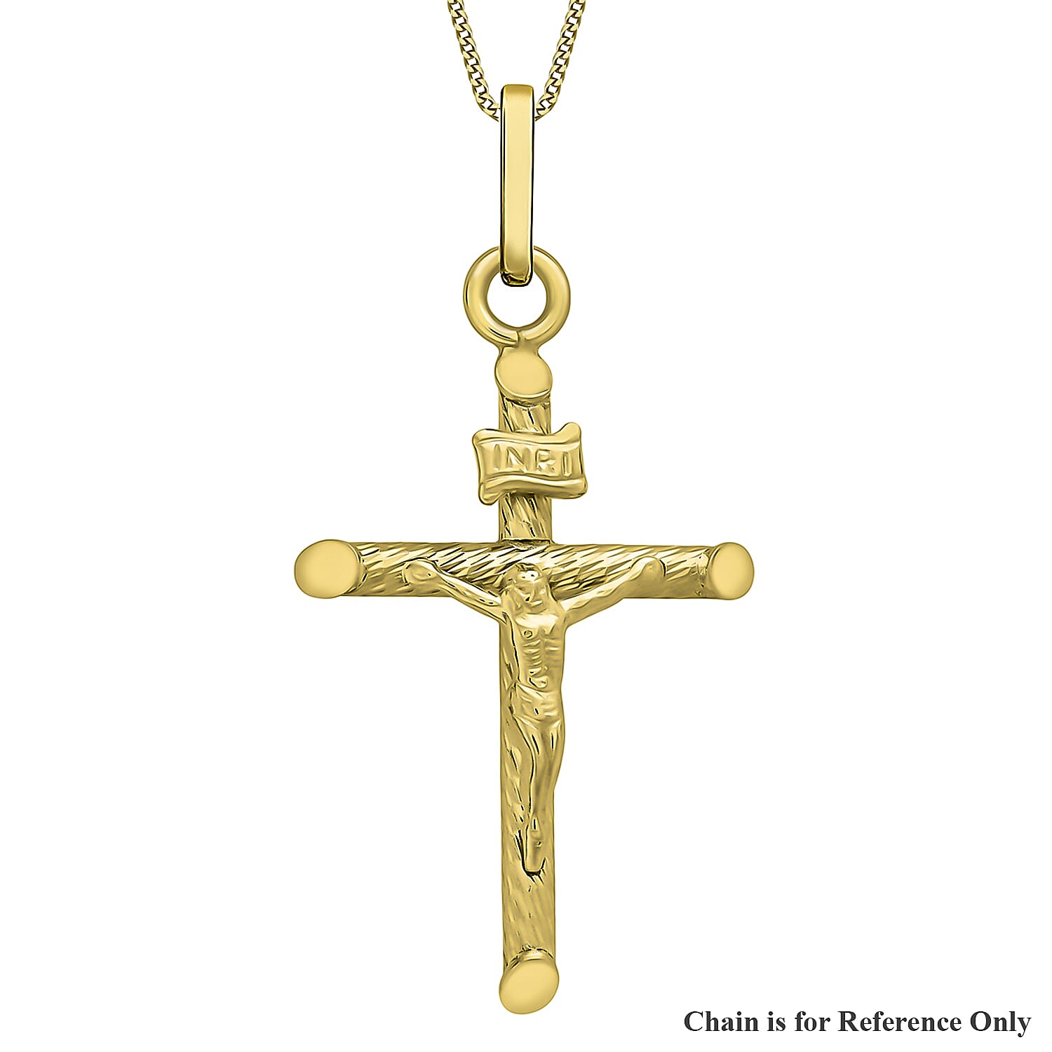 9K Yellow Gold 17mm x 33mm Crucifix Pendant 7254694 0