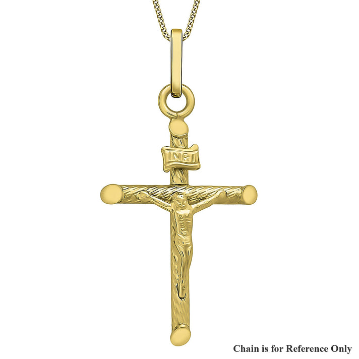 9K Yellow Gold 17mm x 33mm Crucifix Pendant 7254694 1