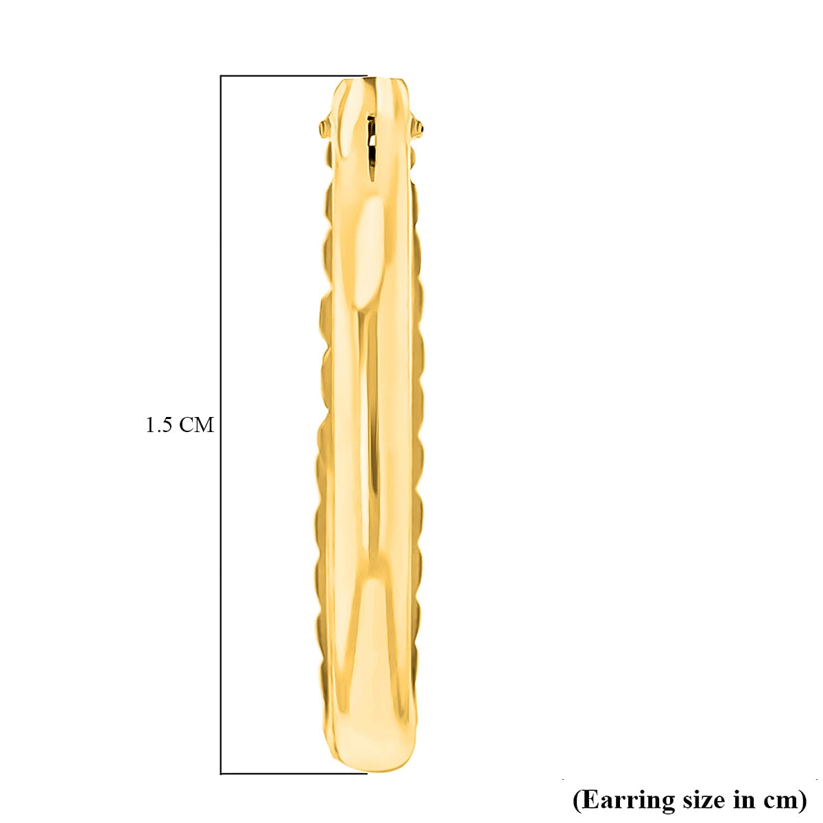 9K Yellow Gold 18MM Diamond Cut Sleeper Hoop Earrings 0.35 grams 6092950 4