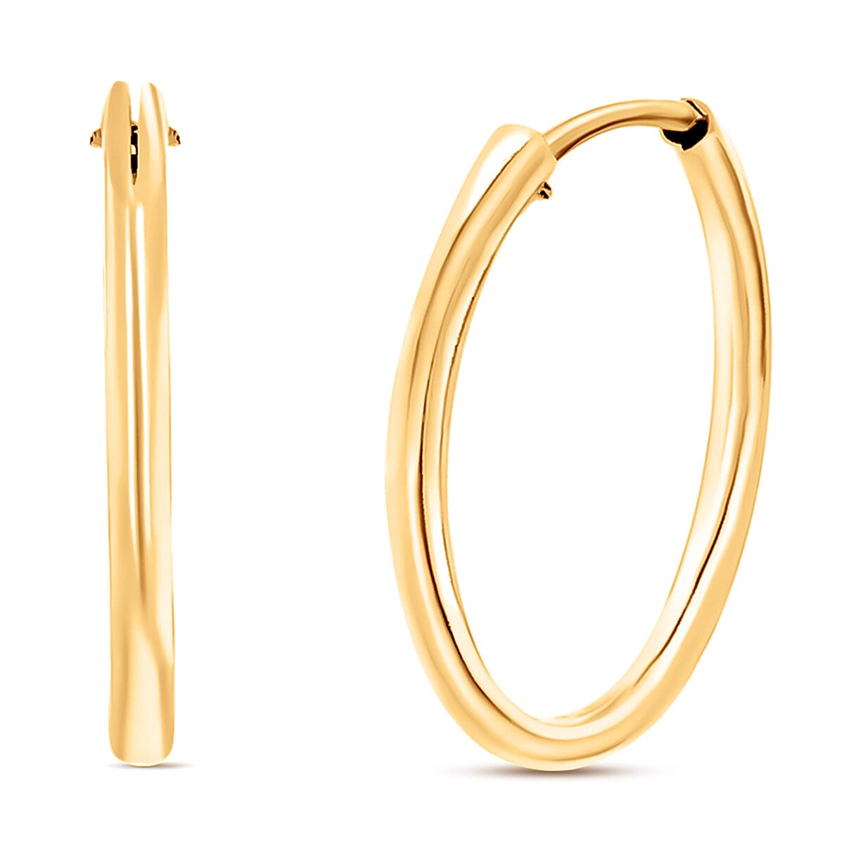 9K Yellow Gold 18MM Sleeper Hoop Earrings 0.45 grams 6092948 0