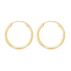 9K Yellow Gold 18MM Sleeper Hoop Earrings 0.45 grams