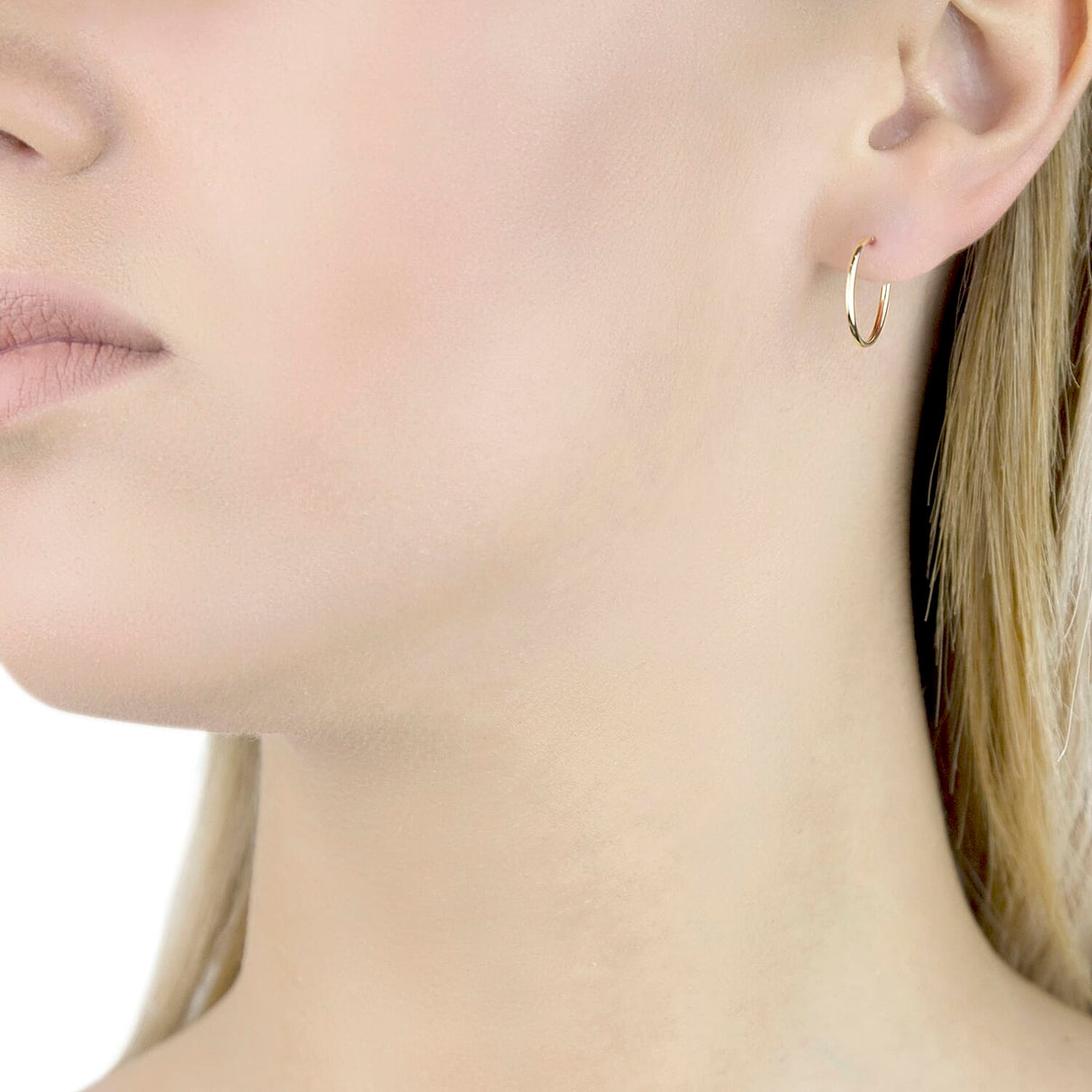 9K Yellow Gold 18MM Sleeper Hoop Earrings 0.45 grams 6092948 4