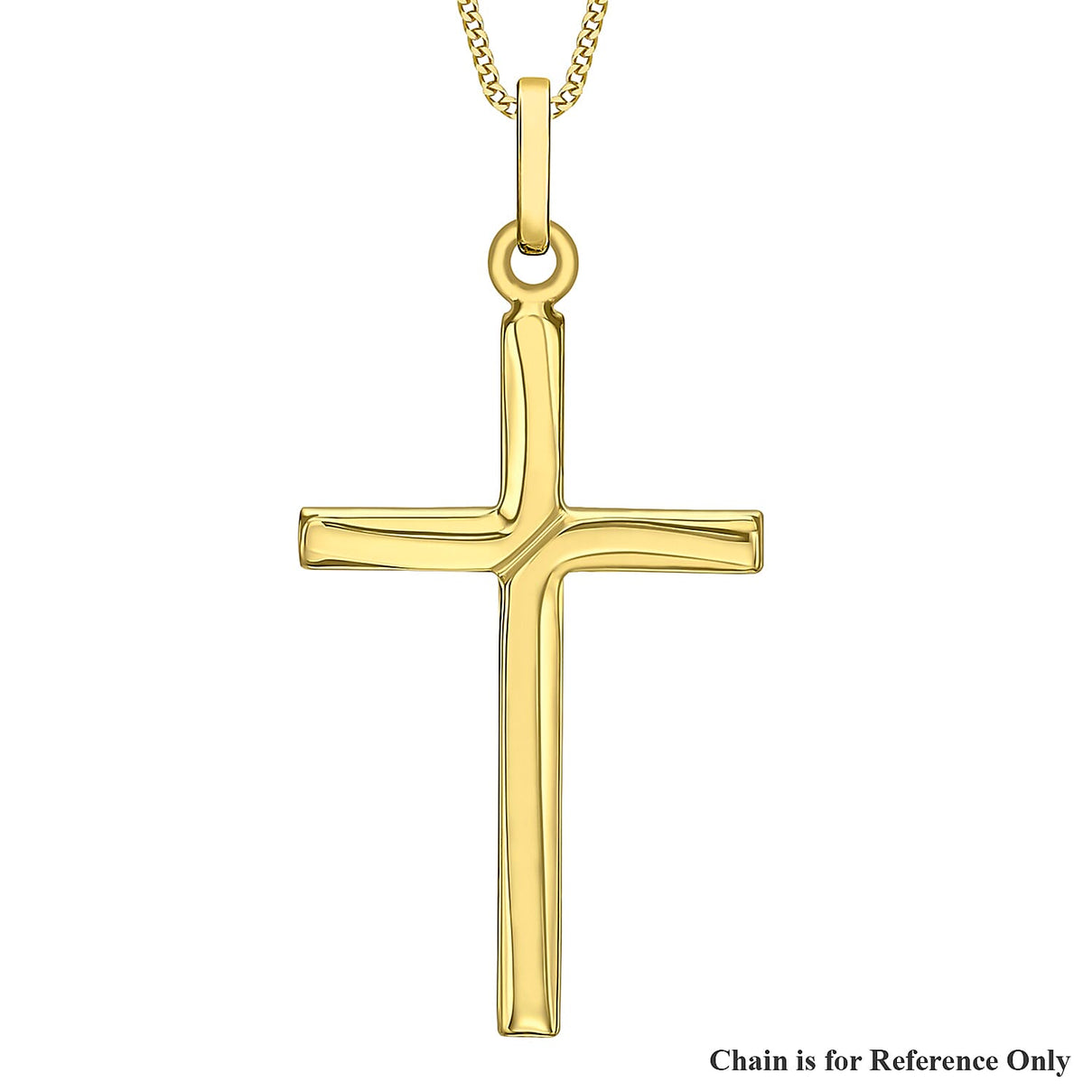 9K Yellow Gold 18mm x 37mm Twist Cross Pendant 7254710 0