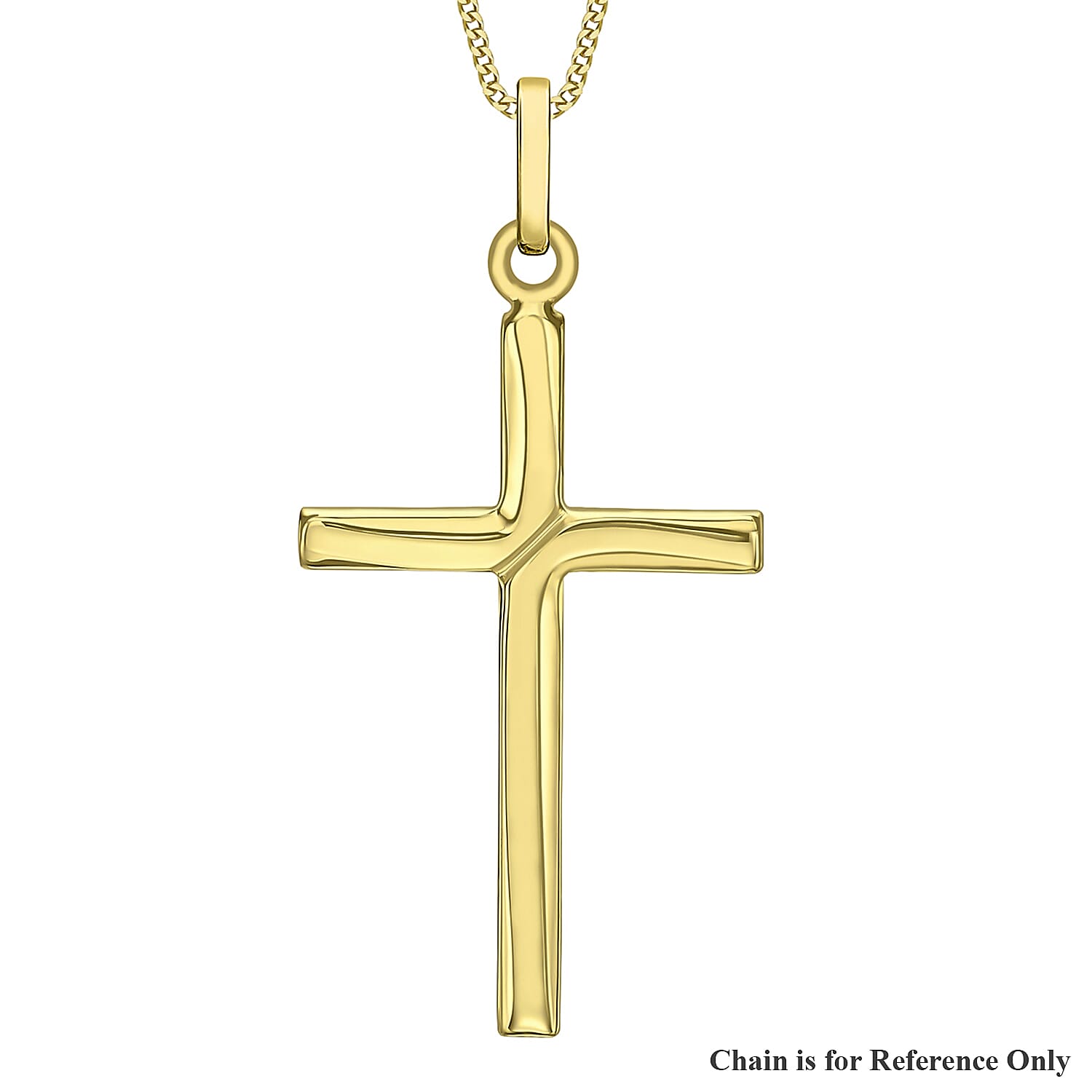 9K Yellow Gold 18mm x 37mm Twist Cross Pendant 7254710 0