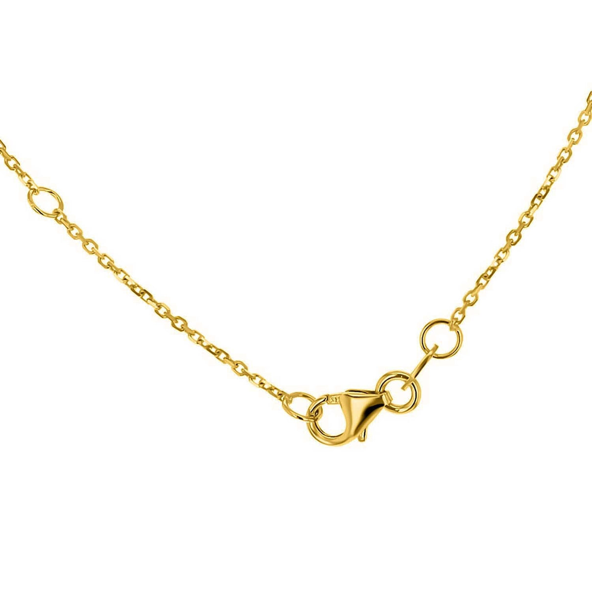 9K Yellow Gold 18mm x 8.5mm Diamond Cut Linked Rings Adjustable Necklace 18 Inch 8894644 3