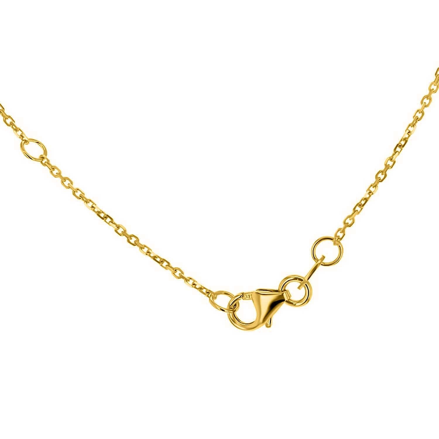 9K Yellow Gold 18mm x 8.5mm Diamond Cut Linked Rings Adjustable Necklace 18 Inch 8894644 3