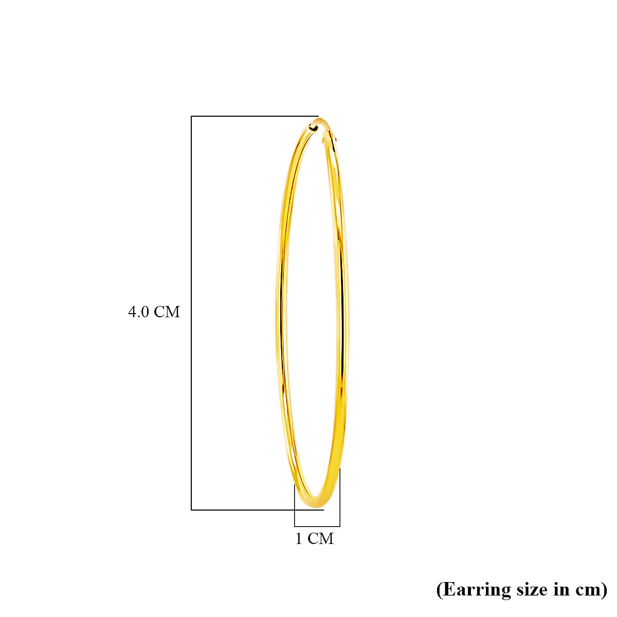 9K Yellow Gold 1MM Round Tube 40MM Supreme Finish Sleeper Big Hoop Earrings 0.9 grams 6092912 3