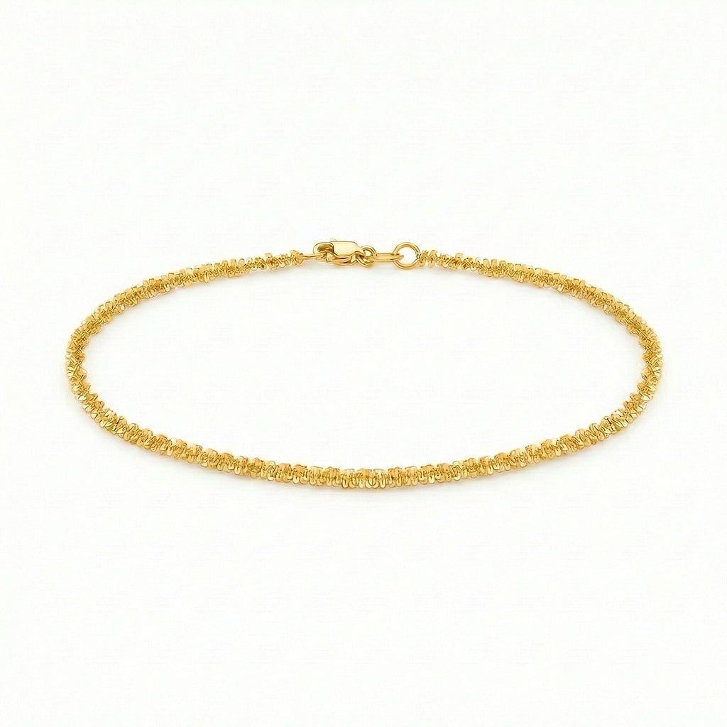 9K Yellow Gold 2.5mm 40 Tocalle Bracelet 7.5 Inch