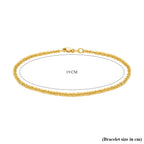 9K Yellow Gold 2.5mm 40 Tocalle Bracelet 7.5 Inch