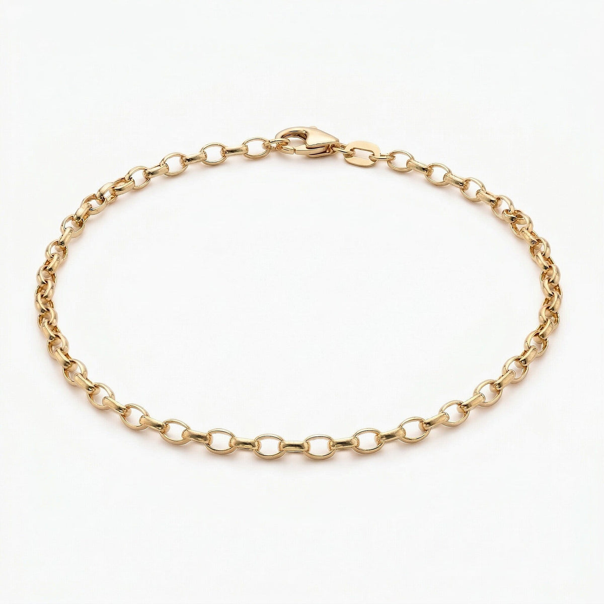 9K Yellow Gold 2.6mm Hollow Oval Belcher Bracelet 7.5 Inch 7078123 0