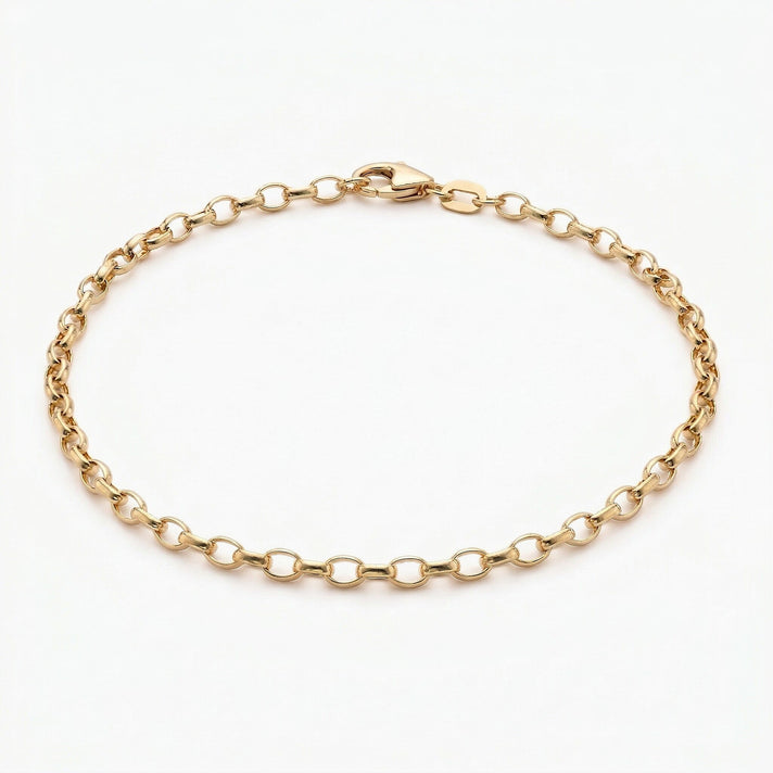 9K Yellow Gold 2.6mm Hollow Oval Belcher Bracelet 7.5 Inch 7078123 1