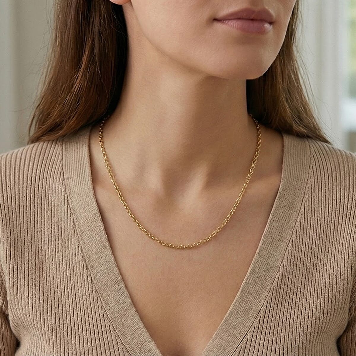 9K Yellow Gold 2.8MM Concave Belcher Necklace with Lobster Clasp 20 Inch 8233474 1