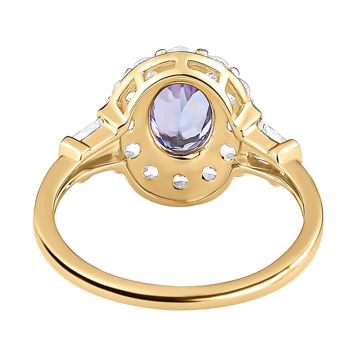 9K Yellow Gold 2.01 Ct. Tanzanite Ring with Natural Cambodian Zircon 7159737 5