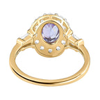 9K Yellow Gold Tanzanite and Natural Zircon Ring 1.89 Ct.