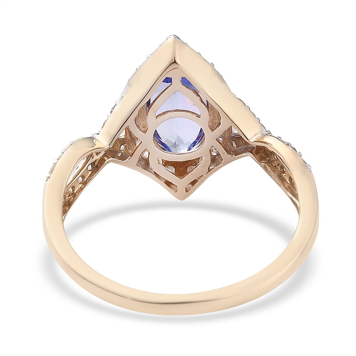 9K Yellow Gold 2.20 Ct. Tanzanite Ring with Natural Cambodian Zircon 3843286 5