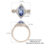 9K Yellow Gold Tanzanite and Diamond Ring 2.20 Ct.