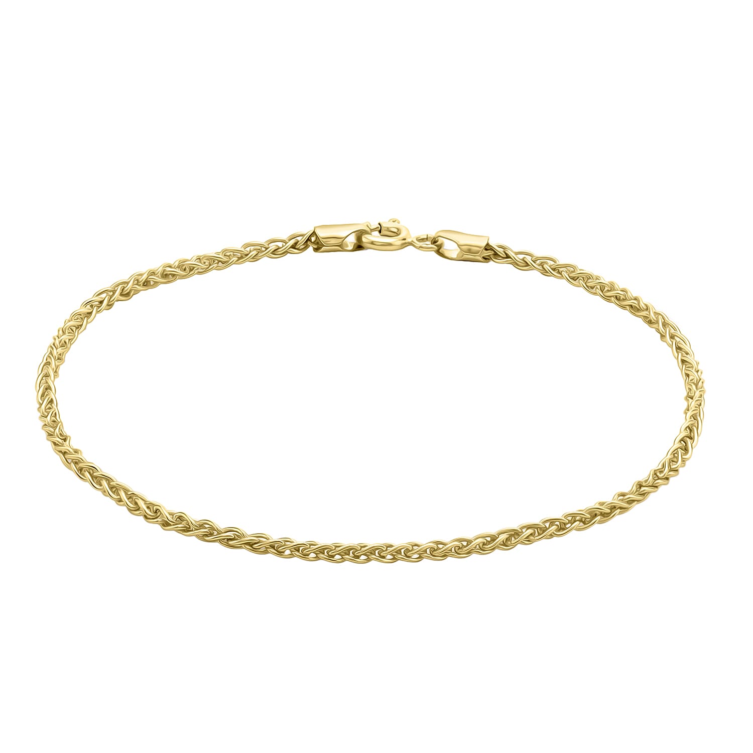 9K Yellow Gold 2.2MM Spiga Chain Bracelet 7.5 Inch 2.9 grams 6093037 0