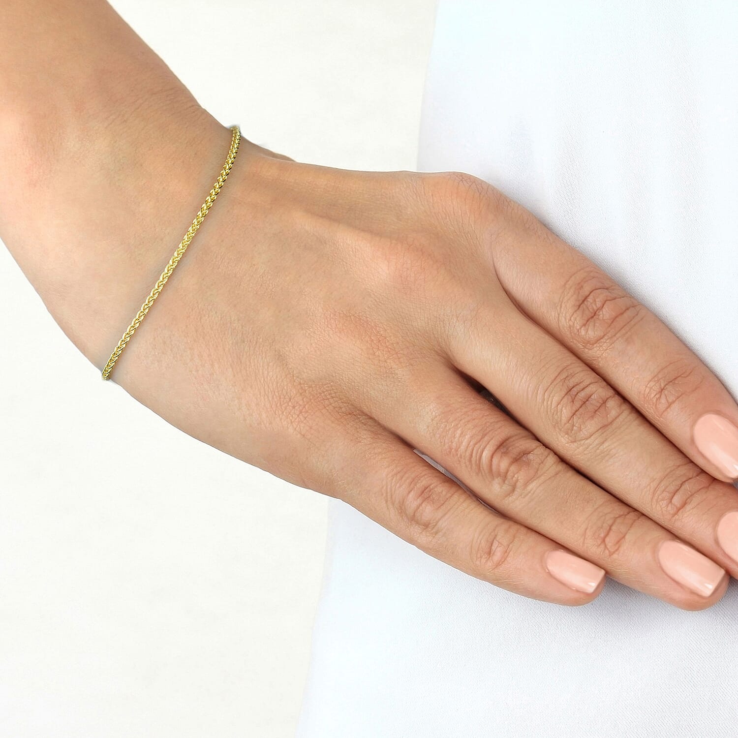 9K Yellow Gold 2.2MM Spiga Chain Bracelet 7.5 Inch 2.9 grams 6093037 1