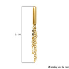 9K Yellow Gold 2.5mm X 16mm Bars With Tassle Earrings