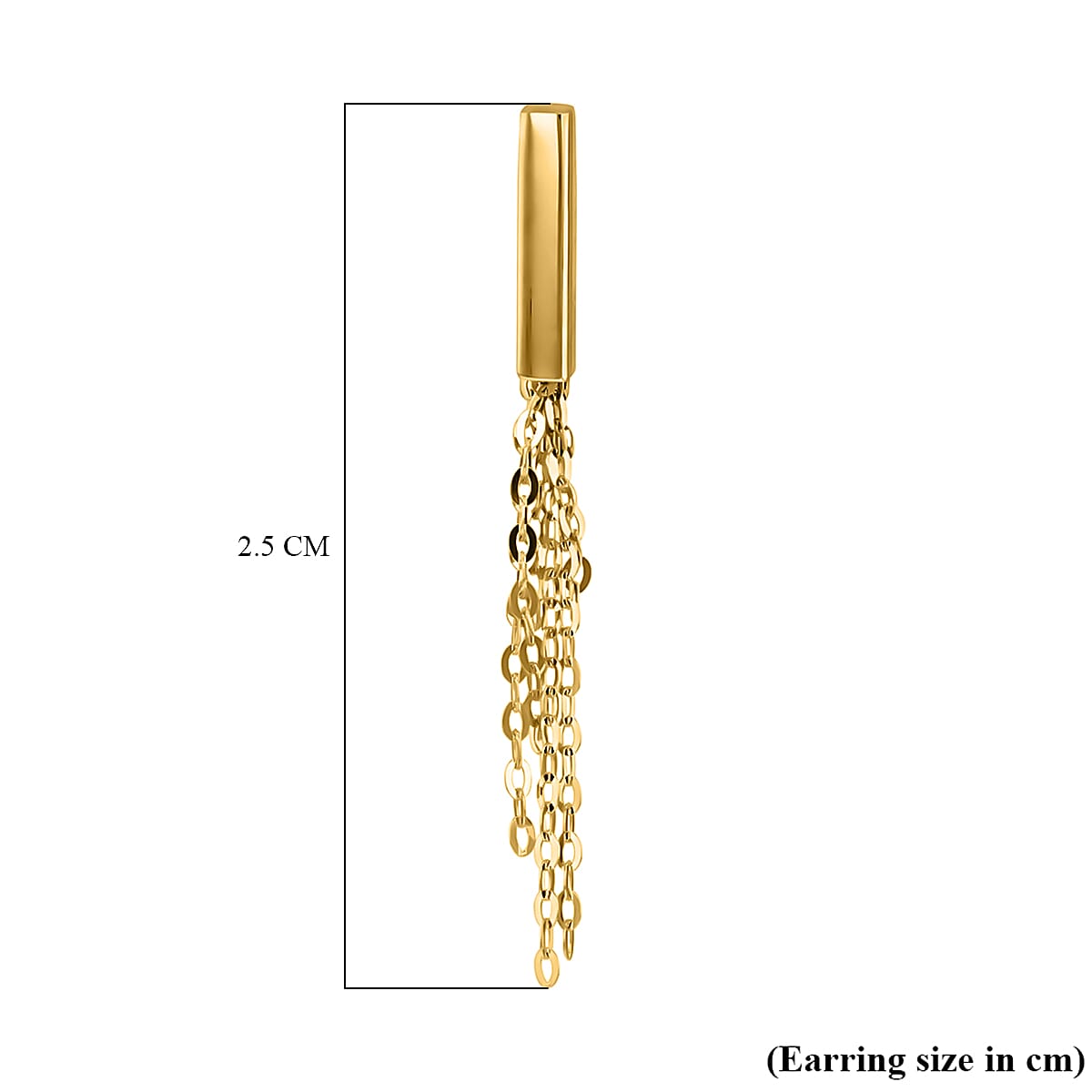 9K Yellow Gold 2.5mm X 16mm Bars With Tassle Earrings 7190151 4