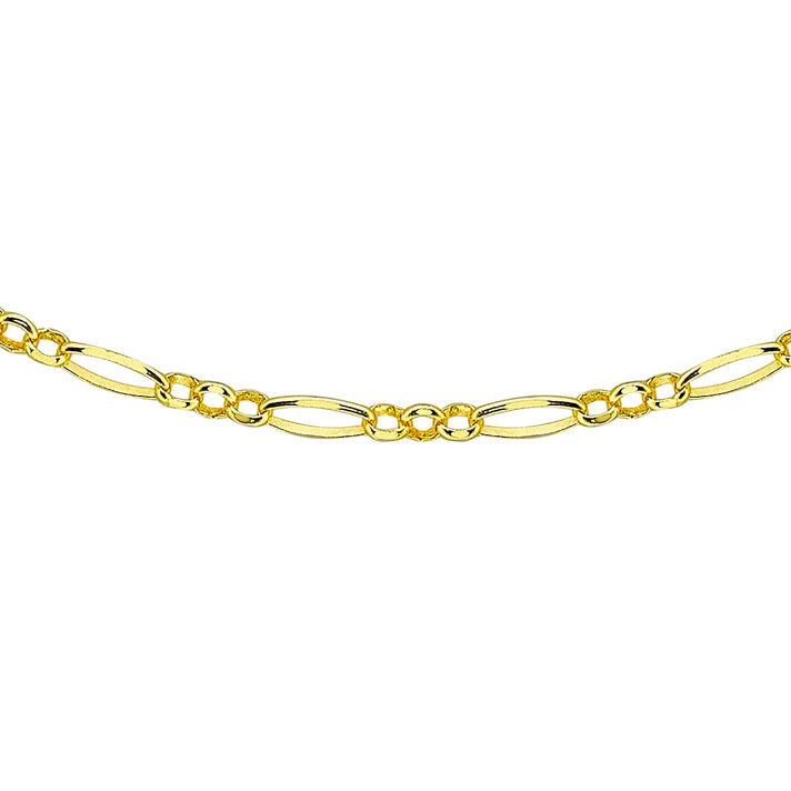9K Yellow Gold 2.5mm Diamond Cut Figaro Belcher Chain 24 Inch 7254574 1