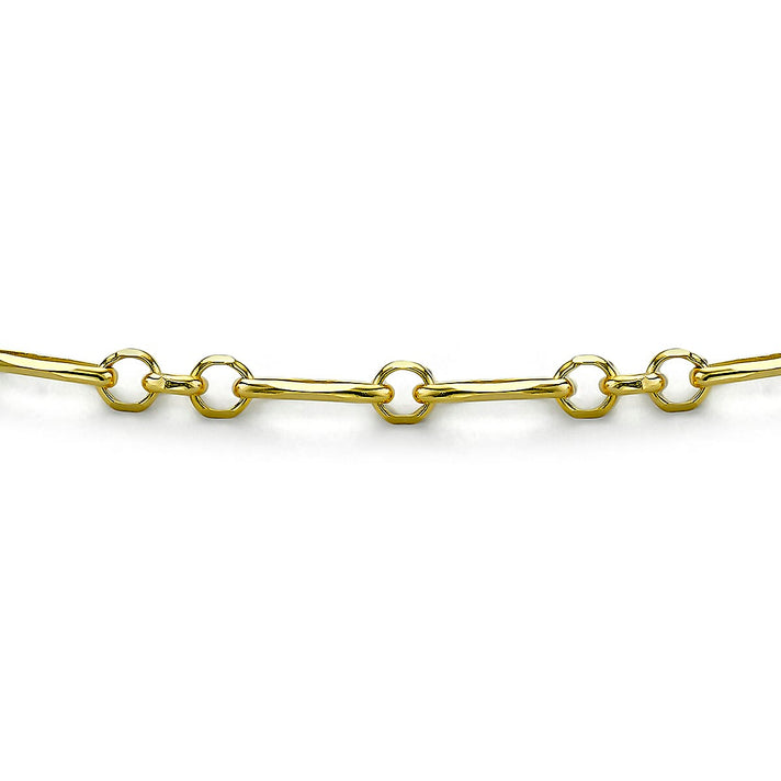 9K Yellow Gold 2.5mm Diamond Cut Figaro Belcher Chain Bracelet 7.5 Inch 8894704 2