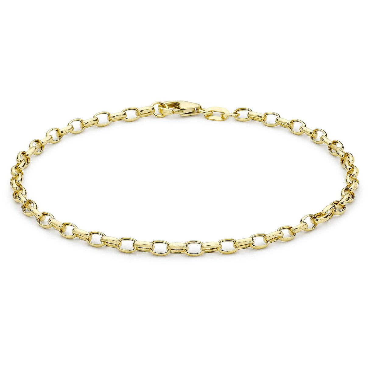 9K Yellow Gold 2.6mm Hollow Oval Belcher Bracelet 7 Inch 7193386 0