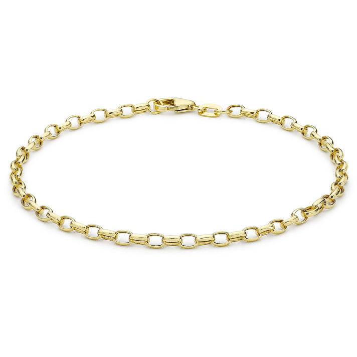9K Yellow Gold 2.6mm Hollow Oval Belcher Bracelet 7 Inch 7193386 1