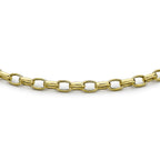 9K Yellow Gold 2.6mm Hollow Oval Belcher Bracelet 7 Inch