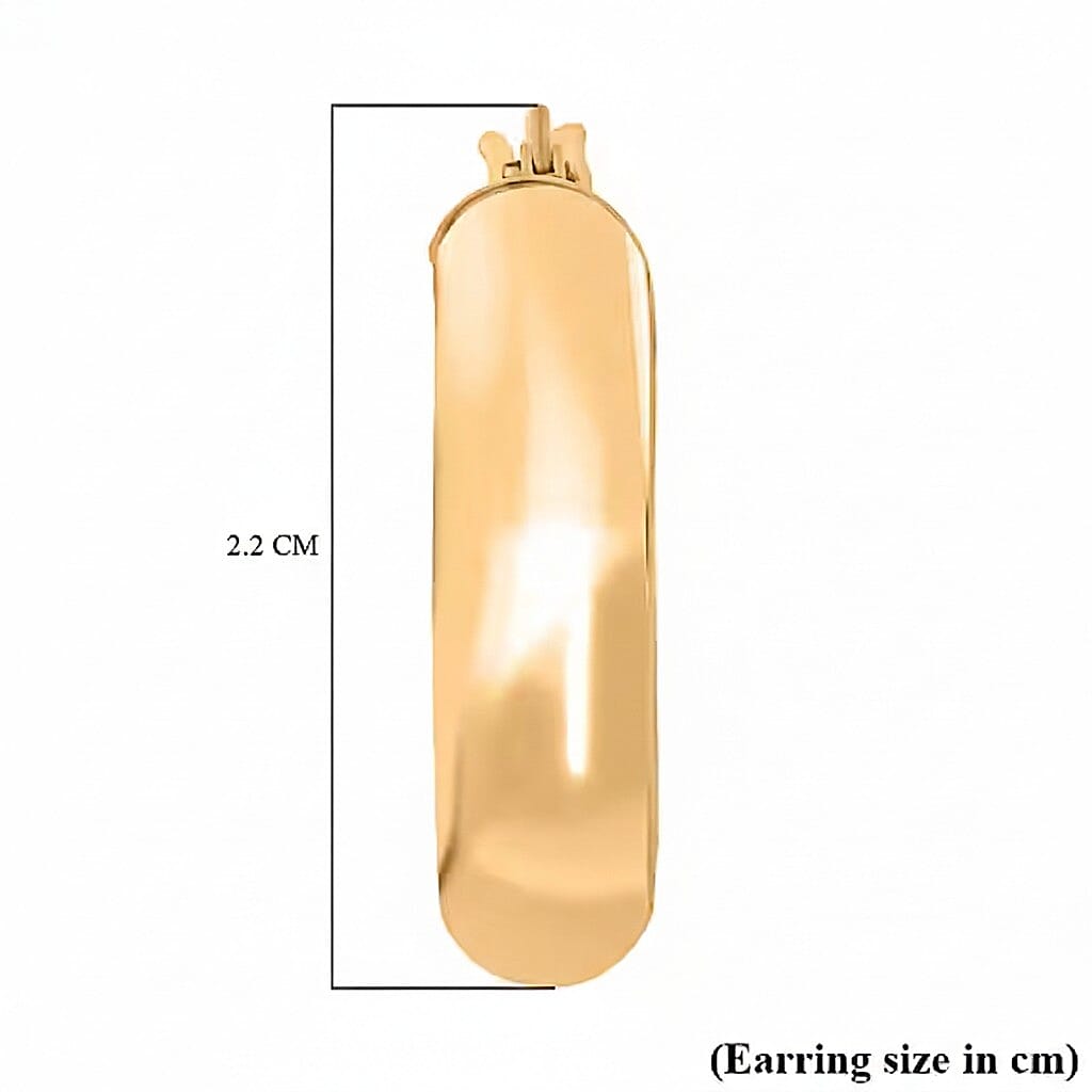 9K Yellow Gold 20MM X 22MM Supreme Finish Oval Creole Earrings 1.7 grams 6092923 8