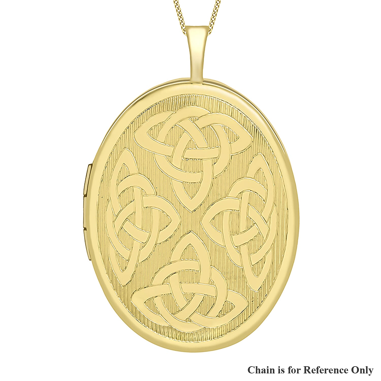 9K Yellow Gold 20mm x 32mm Etched Celtic Oval Locket 7254794 0