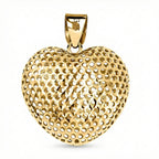 9K Yellow Gold 20mm x 25.5mm Mesh Heart Pendant