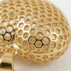 9K Yellow Gold 20mm x 25.5mm Mesh Heart Pendant