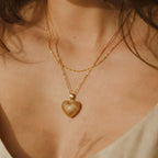 9K Yellow Gold 20mm x 25.5mm Mesh Heart Pendant