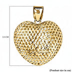 9K Yellow Gold 20mm x 25.5mm Mesh Heart Pendant