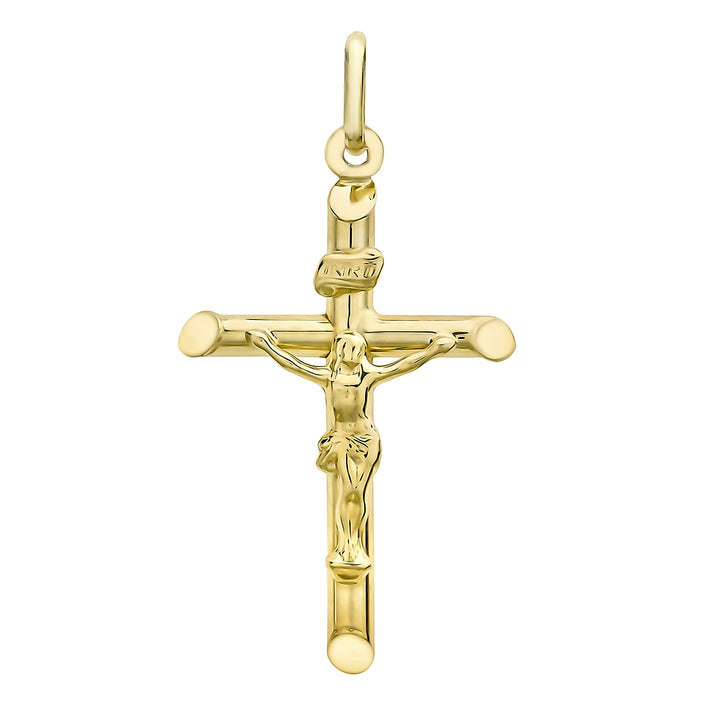 9K Yellow Gold 22mm x 36mm Crucifix Cross Pendant 7254684 1