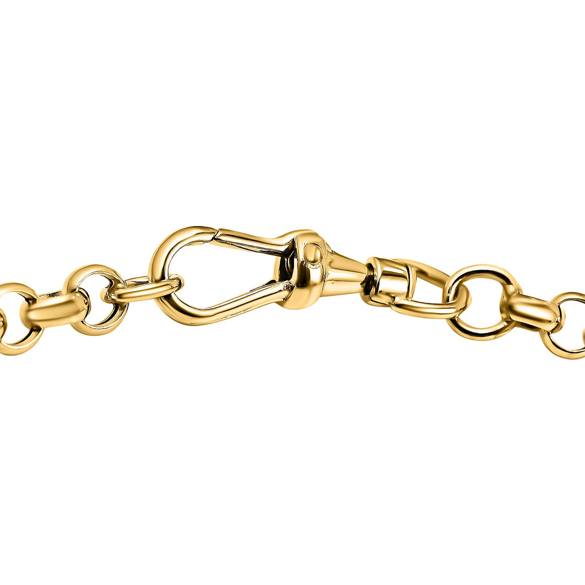 9K Yellow Gold 24.8mm x 1.7mm T Bar Belcher Chain Albert Clasp Necklace 18 Inch 7133697 3