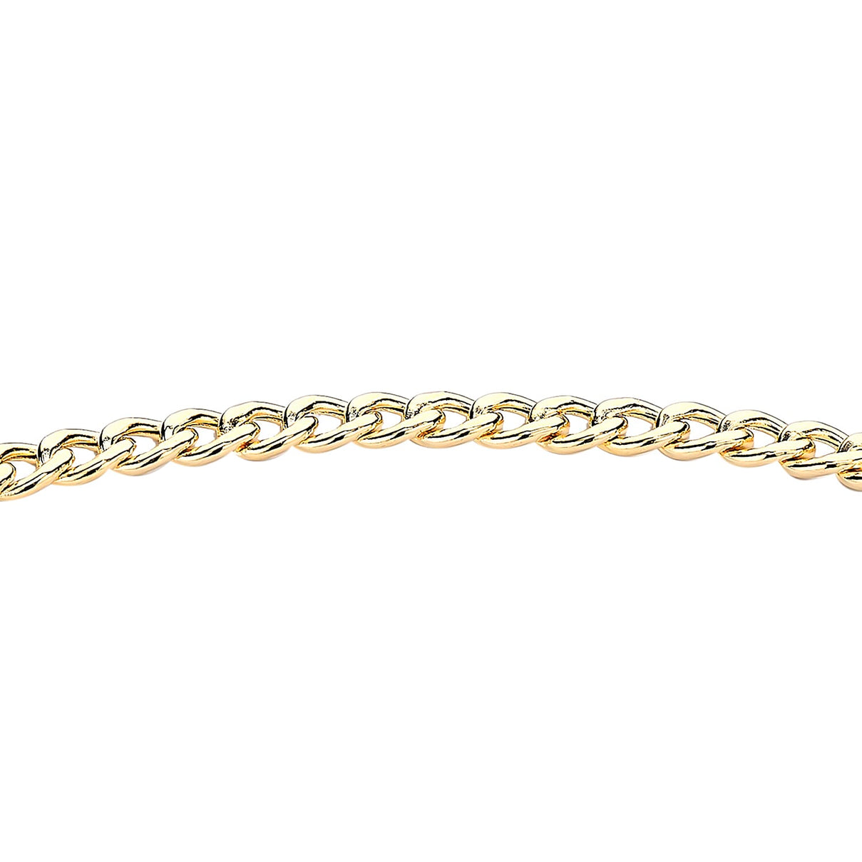 9K Yellow Gold 25mm X 2mm T Bar Hollow Diamond Cut Curb Albert-Clasp Bracelet 7.5 Inch 7078133 2