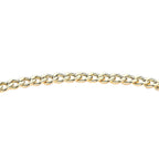 9K Yellow Gold 25mm X 2mm T Bar Hollow Diamond Cut Curb Albert-Clasp Bracelet 7.5 Inch