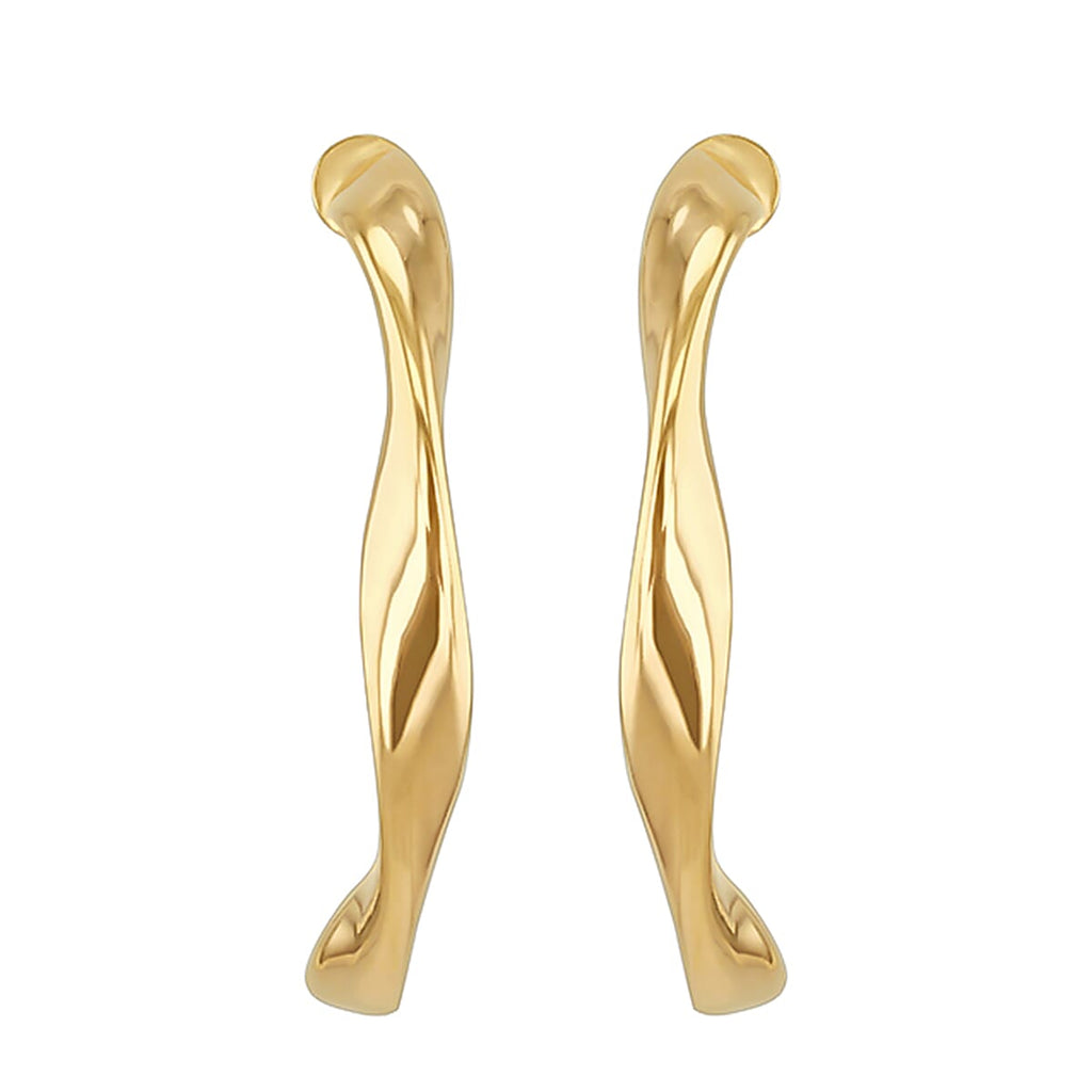 9K Yellow Gold 25mm Twisted Hoop Creole Earrings