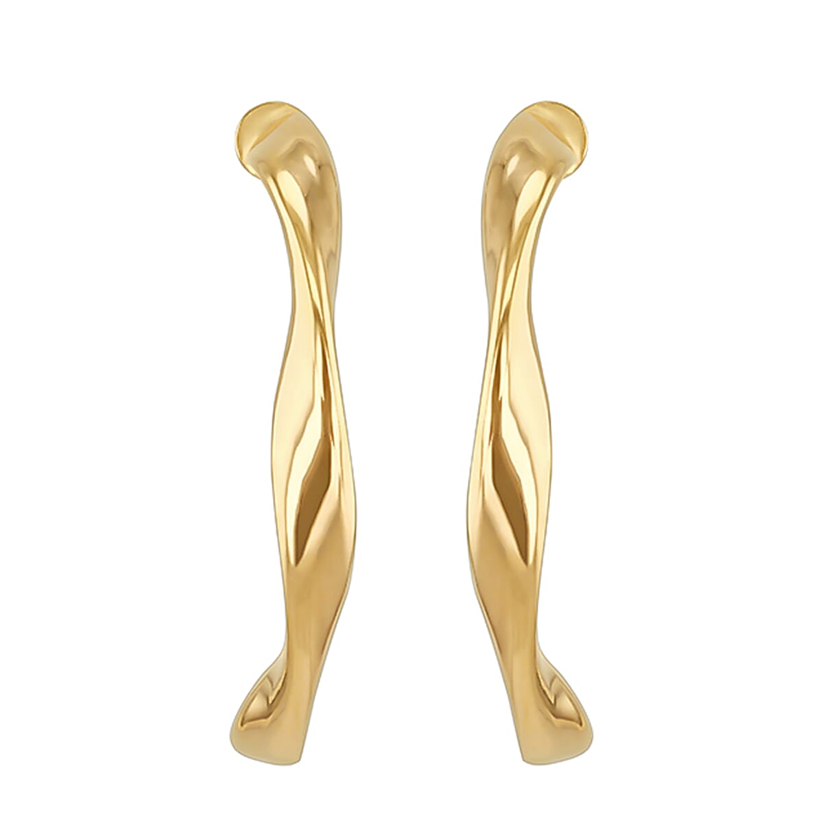 9K Yellow Gold 25mm Twisted Hoop Creole Earrings 7190117 2