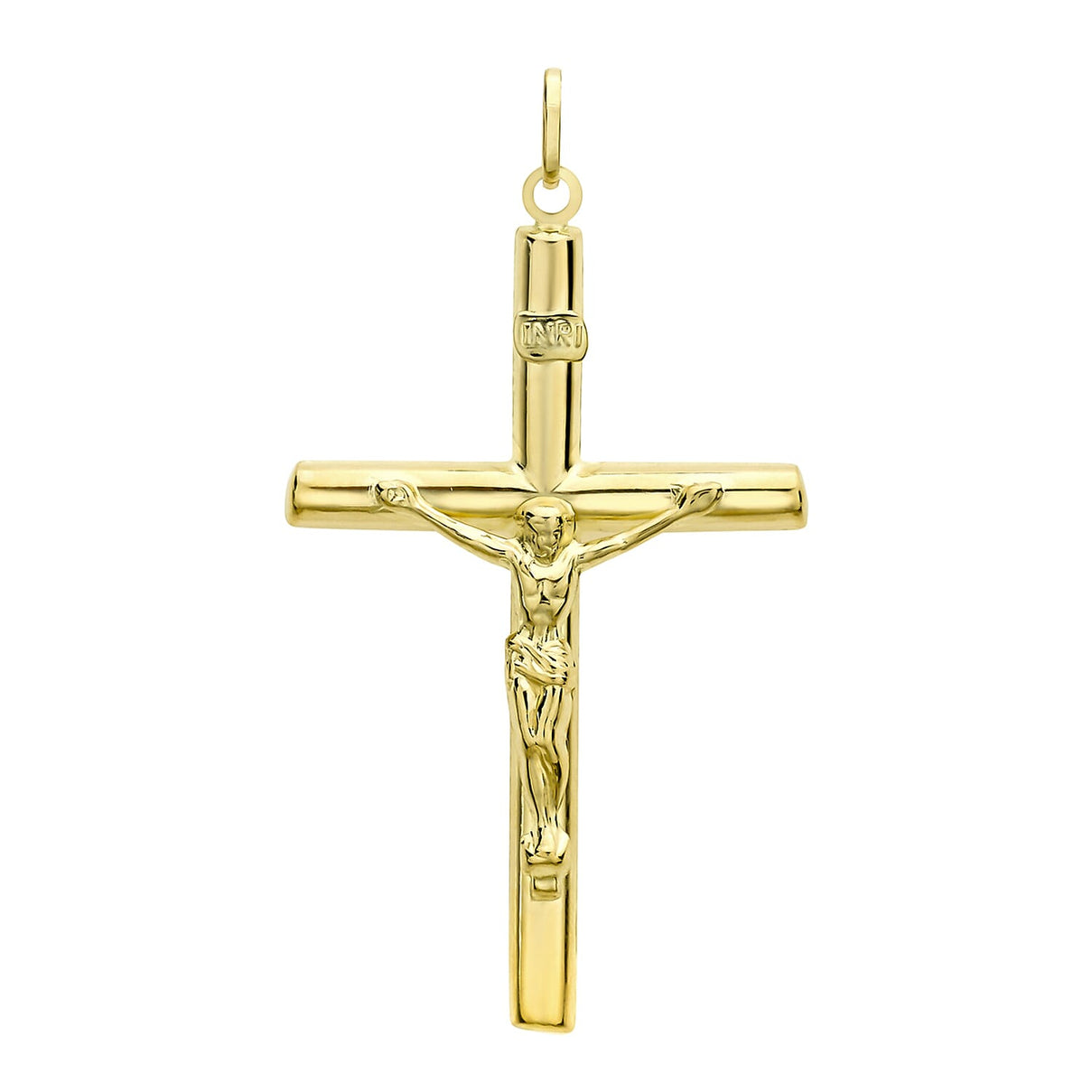 9K Yellow Gold 29mm x 48mm Crucifix Cross Pendant 7254686 0