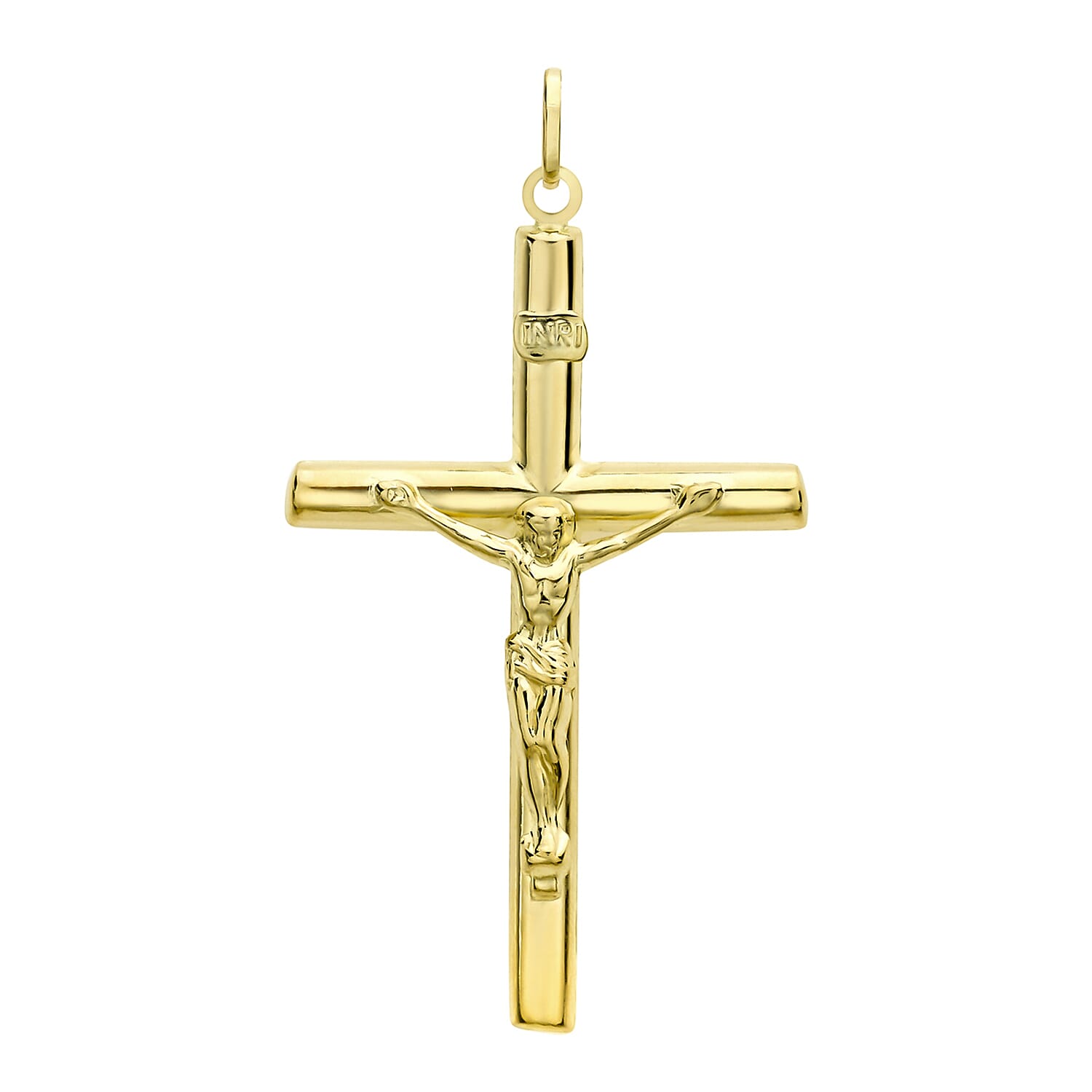 9K Yellow Gold 29mm x 48mm Crucifix Cross Pendant 7254686 0