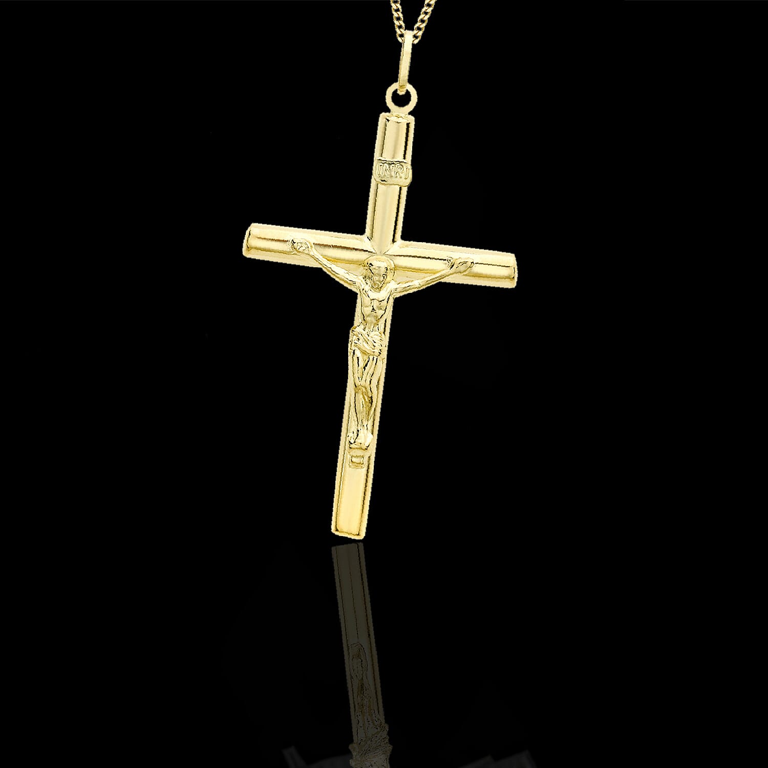 9K Yellow Gold 29mm x 48mm Crucifix Cross Pendant 7254686 1