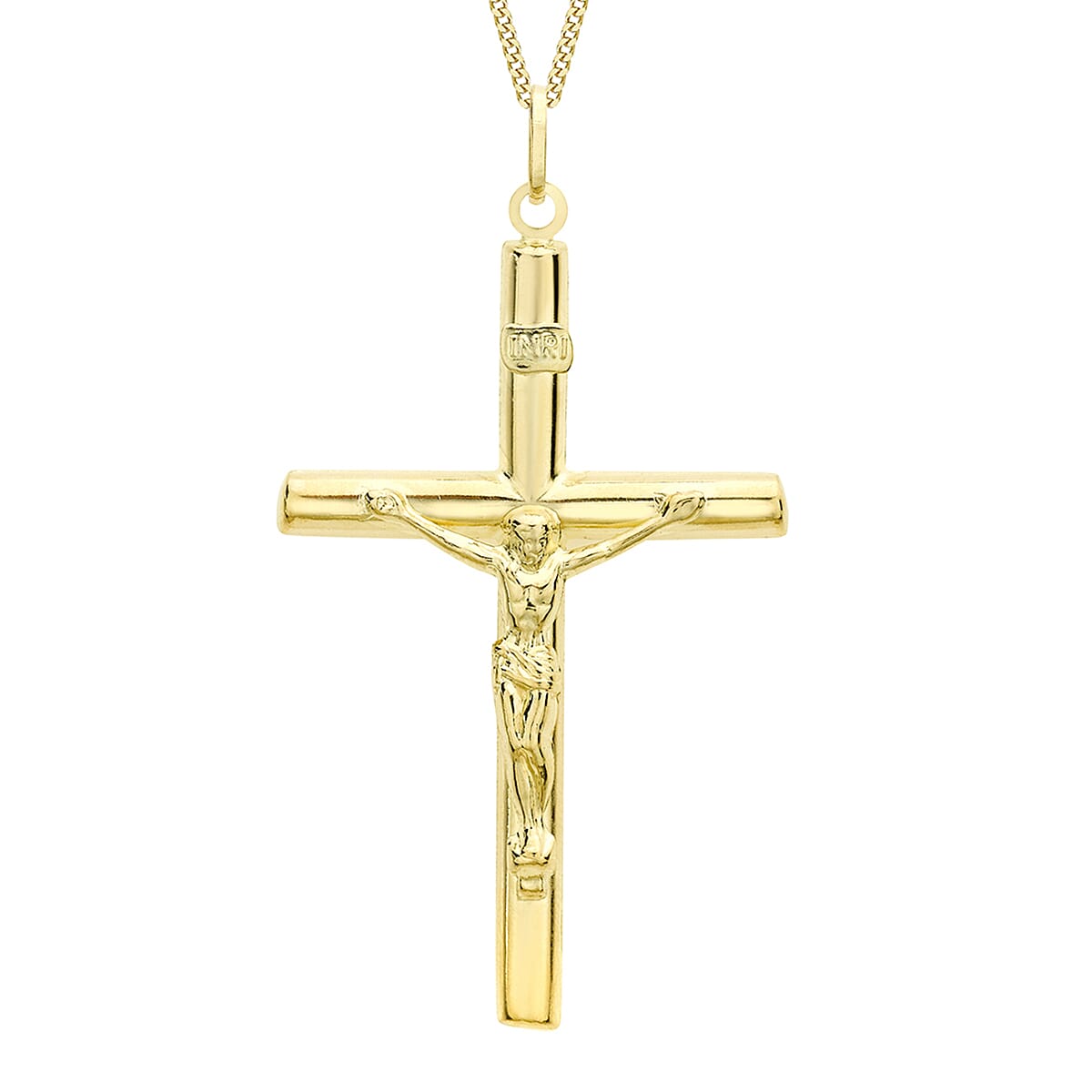 9K Yellow Gold 29mm x 48mm Crucifix Cross Pendant 7254686 3