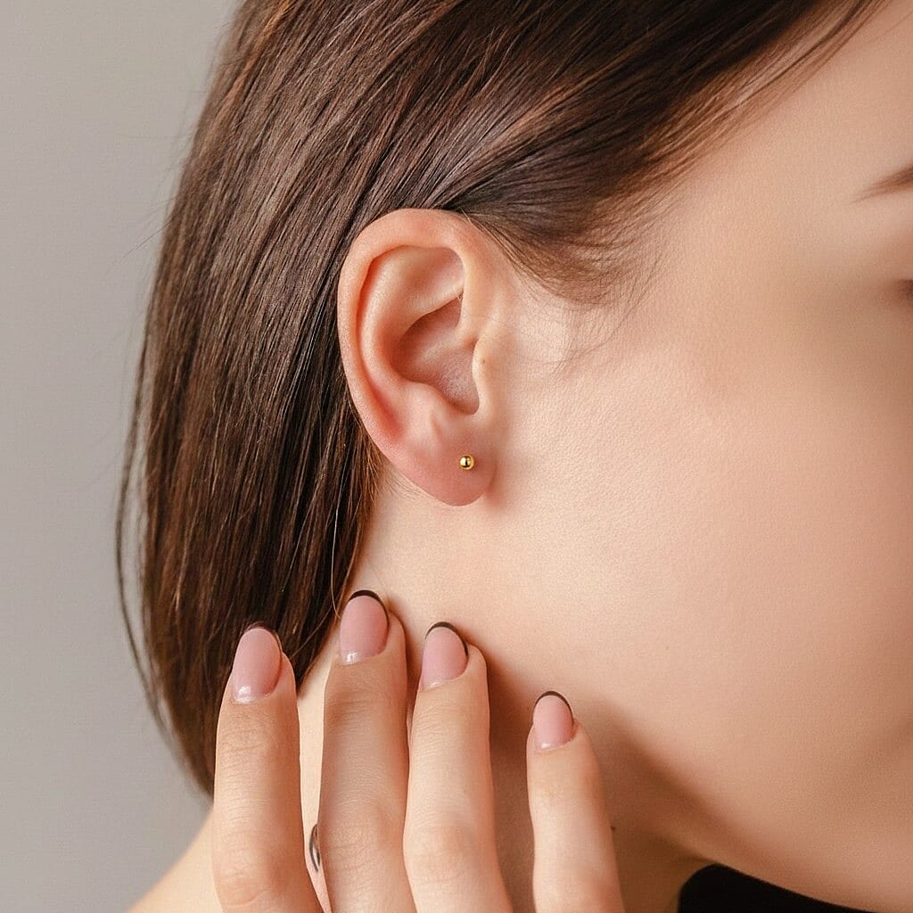 9K Yellow Gold 2MM Supreme Finish Ball Stud Earrings 0.2 grams 6092962 1