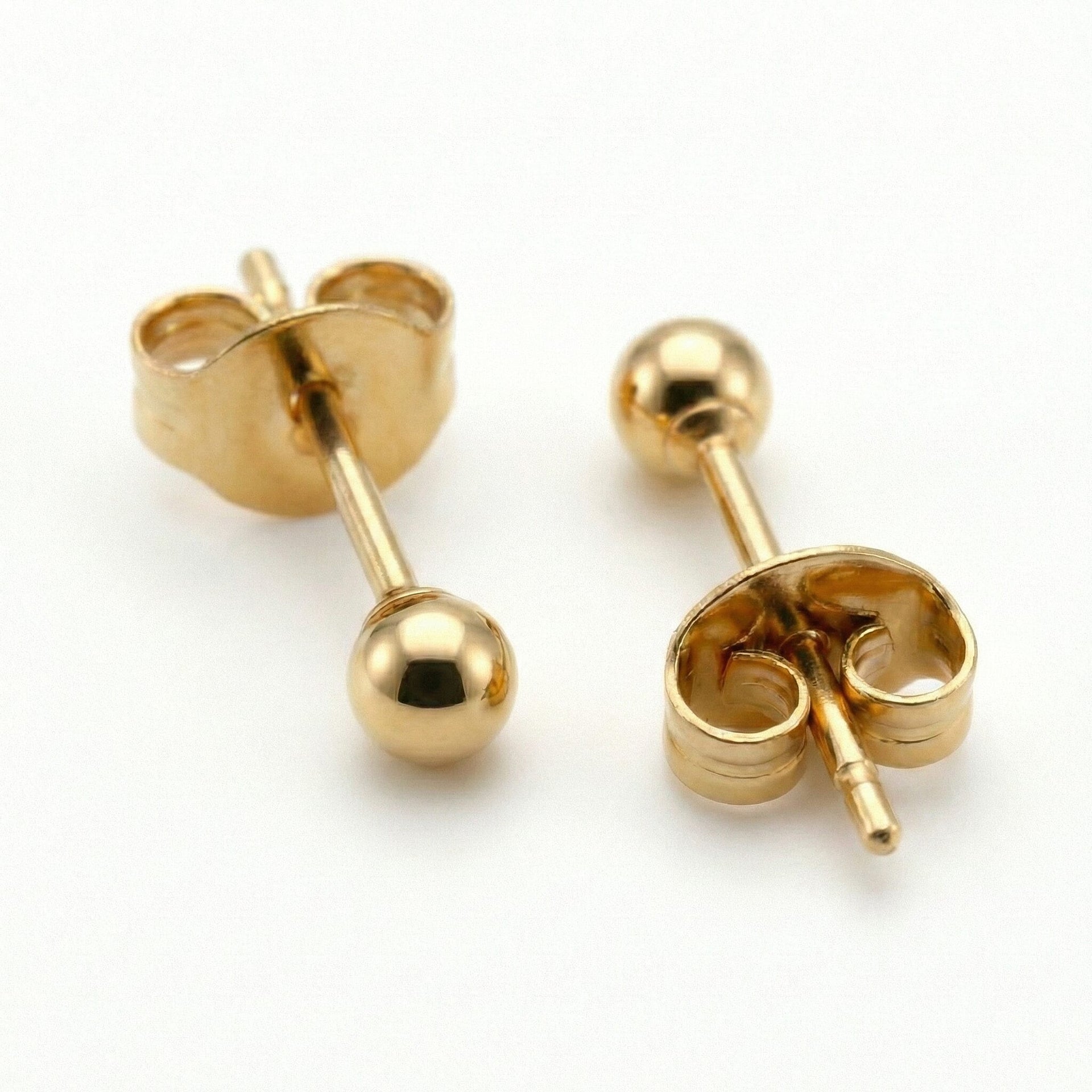 9K Yellow Gold 2MM Supreme Finish Ball Stud Earrings 0.2 grams 6092962 3