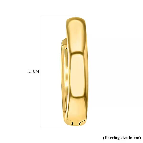 9K Yellow Gold 2MM Tube 11MM Huggy Hoop Creole Earrings 0.96 grams 6092970 7